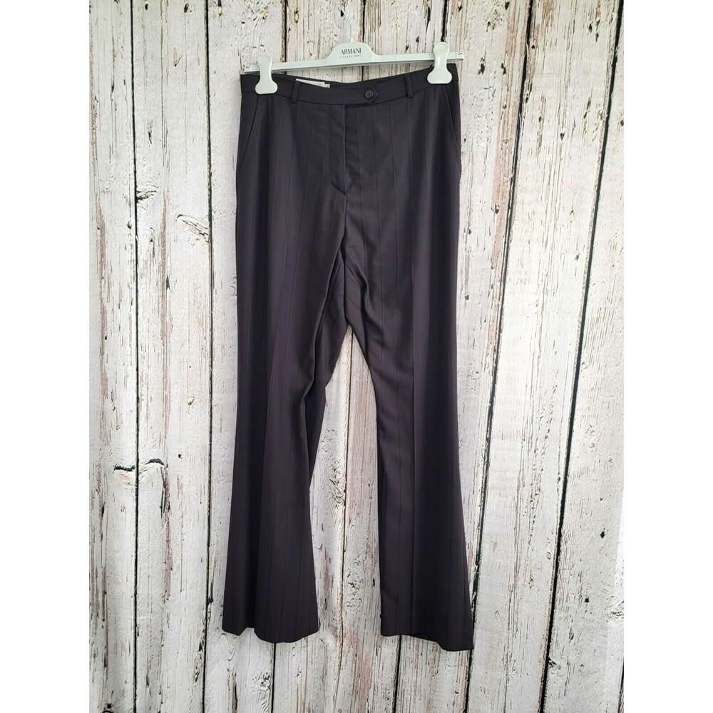 Marisa Minicucci Brown Pinstripe Wide Leg Dress Pants‎ Slacks Women's Size 10